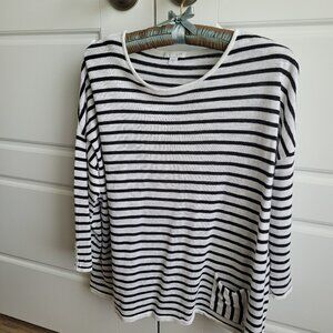 J.Jill Black & White Striped Top, size medium